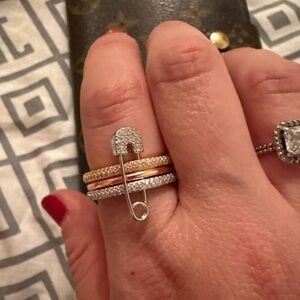 Trinity Gold Silver Rose Gold Statement Ring